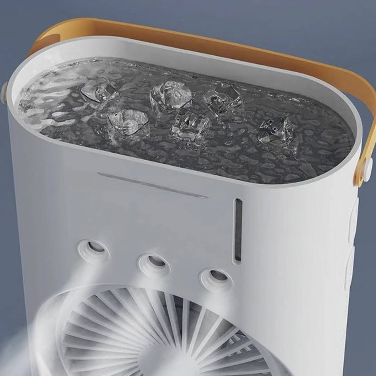 پنکه مه پاش شارژی دو فن - سفید