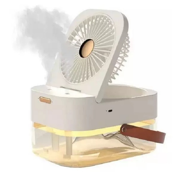 پنکه رومیزی مه پاش و چراغ خواب Dual Spray - سفید