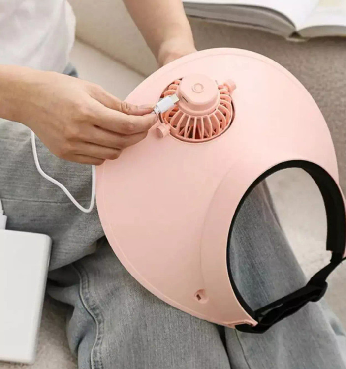 کلاه فن دار افتاب گیر مدل 45142 - صورتی