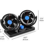 پنکه دوقلو خودرو مدل چرخش 360 درجه USB - مشکی