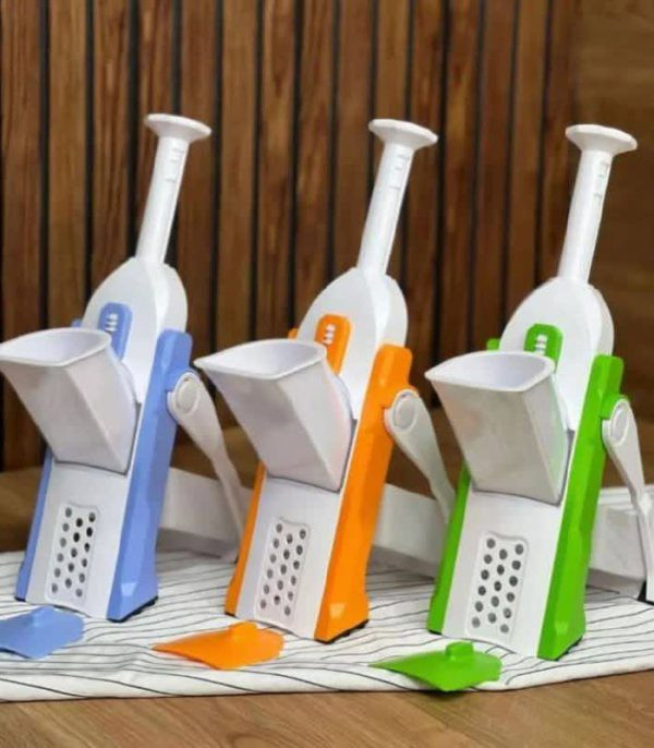 رنده رومیزی (خردکن دستی) چند کاره طرح ماندولین - سبز - نارنجی - آبی