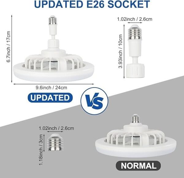 مشخصات پنکه سقفی دوکاره چراغ دار با ریموت کنترل ۹.۴اینچی - سفید
