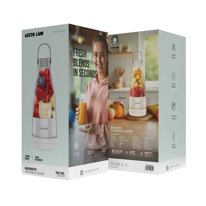 جعبه شیکر شارژی قابل حمل گرین لاین مدل MIXMATE PORTABLE JUICER