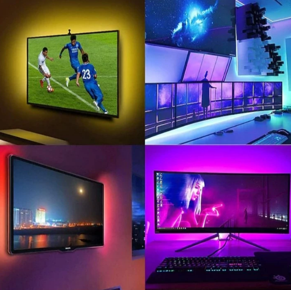 ریسه ال ای دی مدل گیمینگ RGB طول 5 متر در اتاق