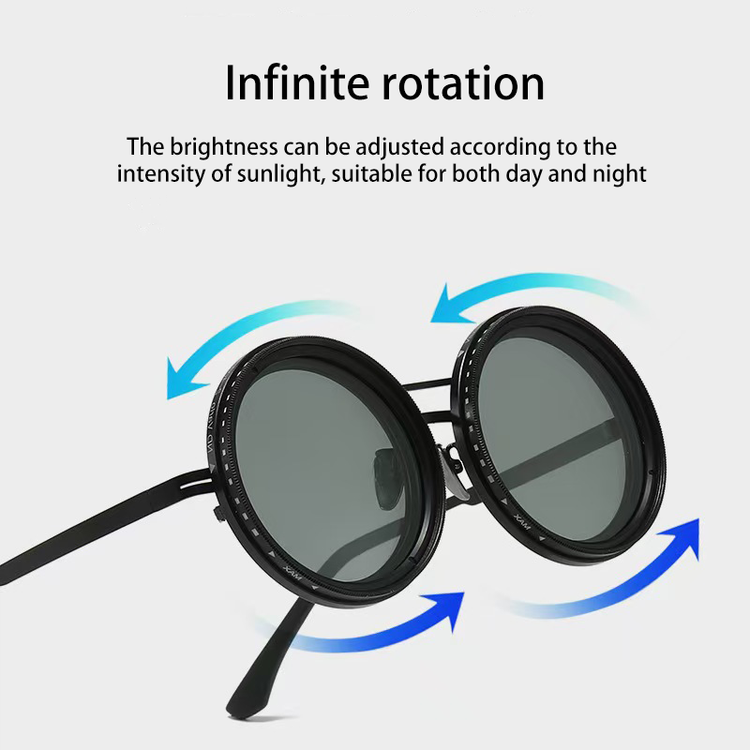 عینک آفتابی گرد ND9 با قابلیت تنظیم تیرگی و مکانیزم چرخشی - نحوه استفاده