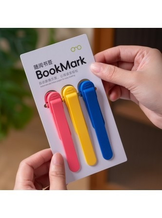 بوکمارک و نشانگر صفحه سیلیکونی خودکار - ست 3 رنگ