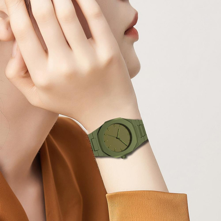 ساعت مچی یونیسکس بند پلاستیکی کوارتز - سبز