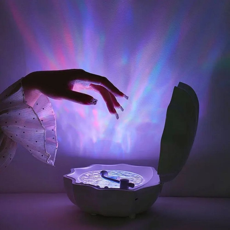 اسپیکر گرامافونی طرح صدف RGB شارژی (اورجینال) - صورتی