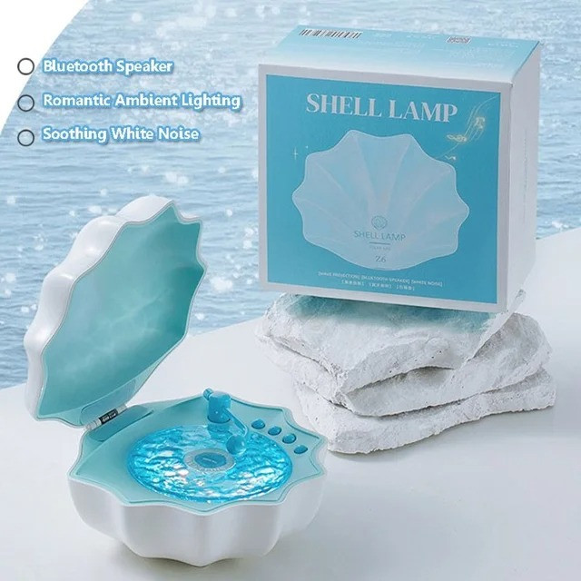 اسپیکر گرامافونی طرح صدف RGB شارژی (اورجینال) - آبی