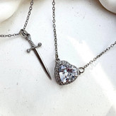 گردنبند قلب ست عاشقانه ولنتاین - سفید