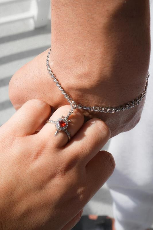 دستبند و انگشتر قلب ست عاشقانه ولنتاین