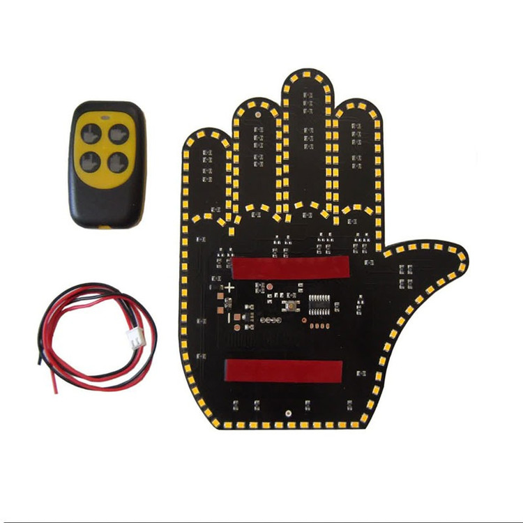 چراغ LED طرح دست بیقرار خودرو ۴ حالته ریموتدار