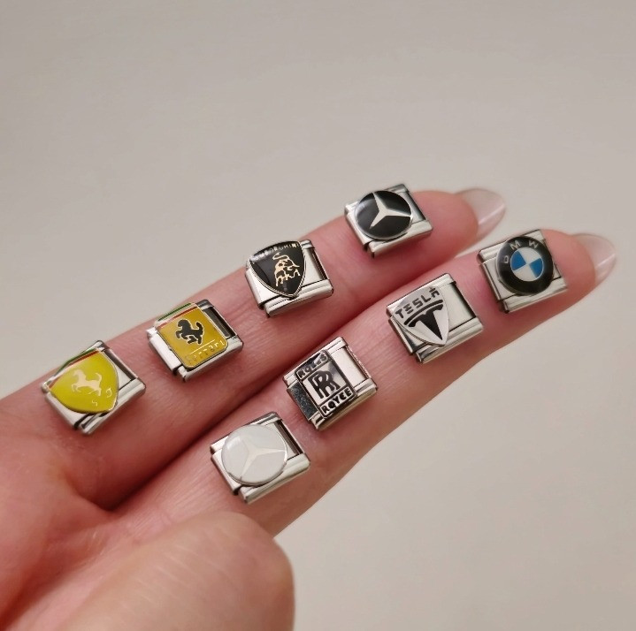 دستبند چارم ایتالیایی استیل طرح لوگو ماشین