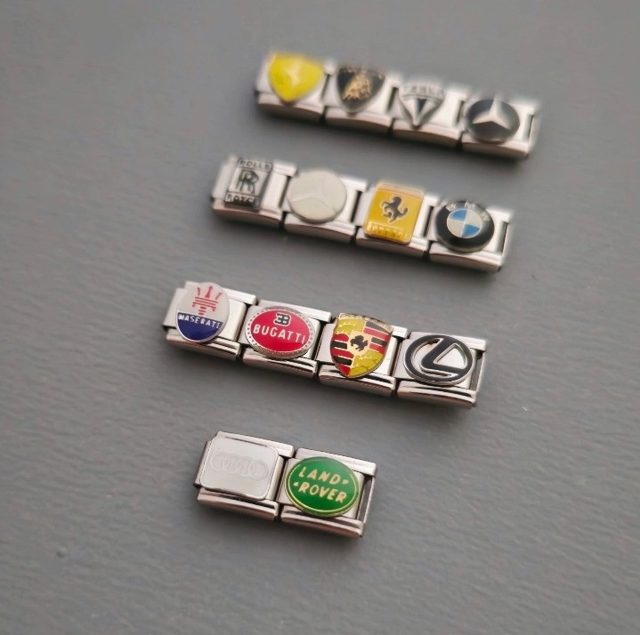 دستبند چارم ایتالیایی استیل طرح لوگو ماشین