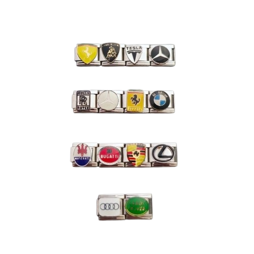 دستبند چارم ایتالیایی استیل طرح لوگو ماشین