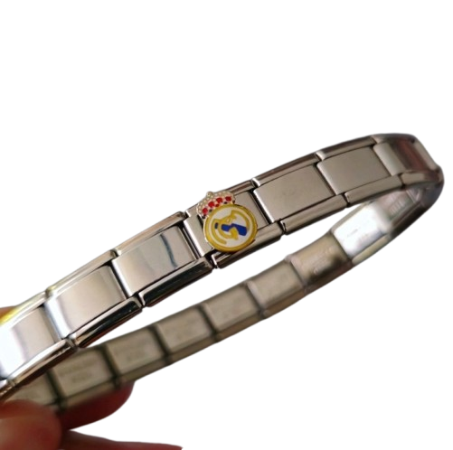 دستبند چارم ایتالیایی استیل طرح لوگو فوتبال