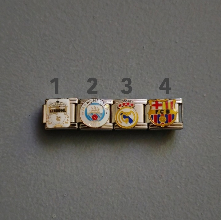 دستبند چارم ایتالیایی استیل طرح لوگو فوتبال