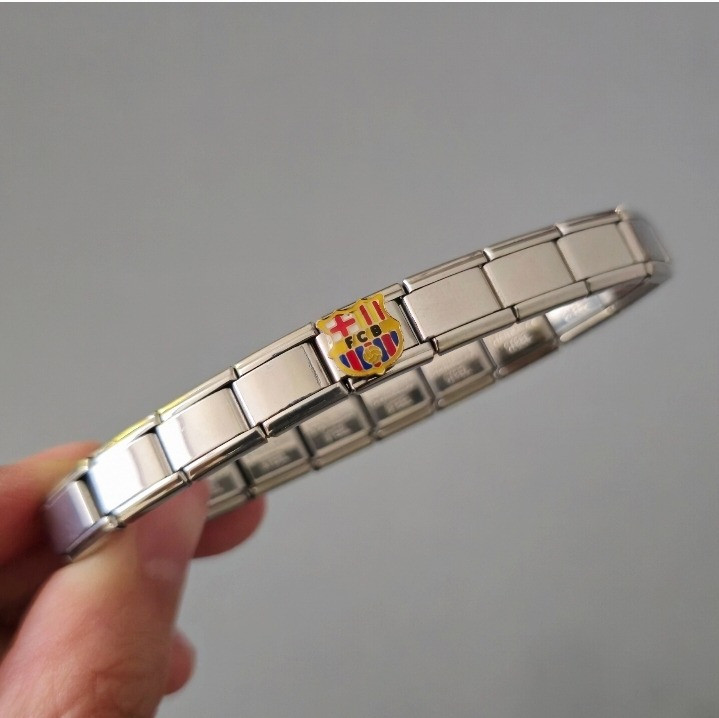 دستبند چارم ایتالیایی استیل طرح لوگو فوتبال