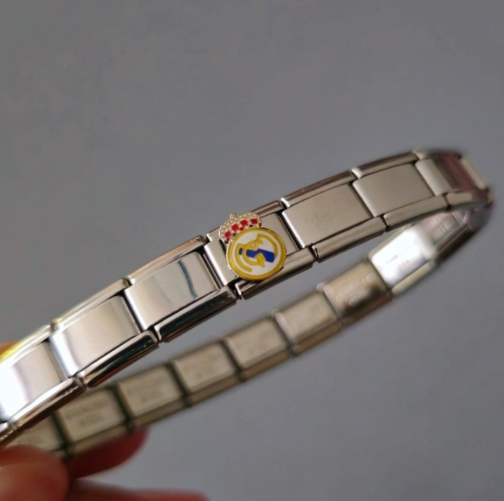 دستبند چارم ایتالیایی استیل طرح لوگو فوتبال