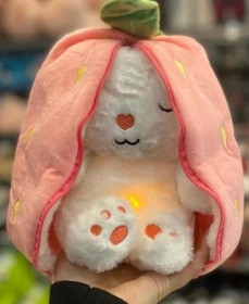 عروسک خرگوش تنفسی موزیکال چراغدار 30 سانتی