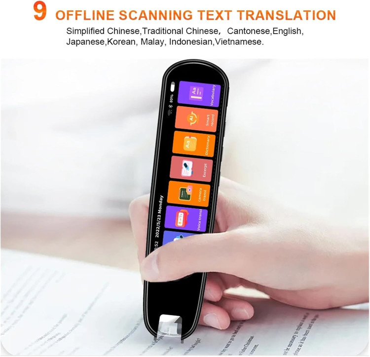 قلم مترجم هوشمند MD04 | اسکنر ترجمه 134 زبانه با صفحه لمسی