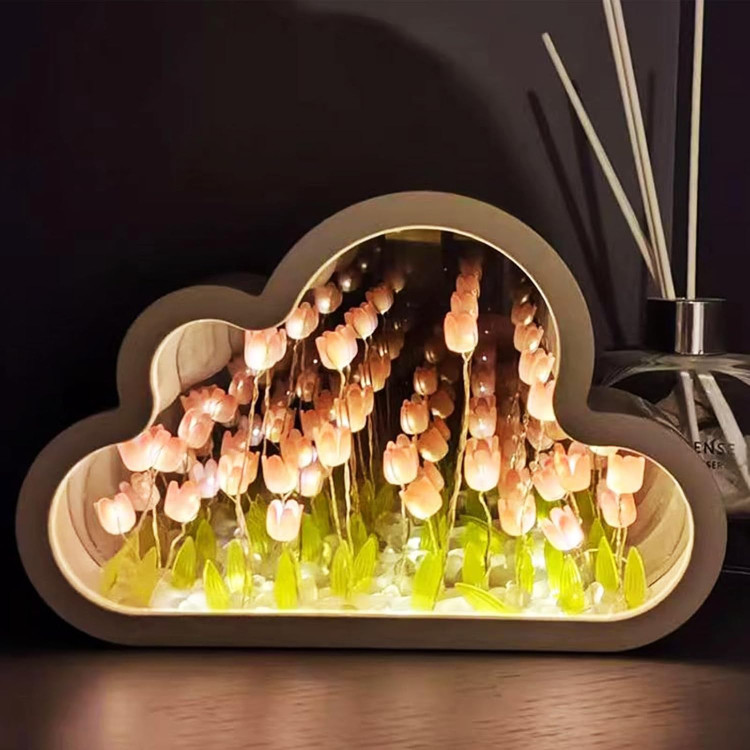 خرید چراغ خواب لاله آینهای DIY | Tulip Mirror Night Light