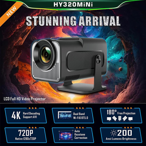 پروژکتور قابل حمل HY320 Mini Smart Projector 4K ( اصل )